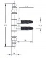 1551LDD.01 Петля ввертная Ø14 с декоративной пешкой античная бронза (38 kg)
