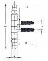 2551DDD.01 Петля ввертная Ø9 с декоративной пешкой античная бронза (13 kg)