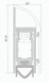 Автоматический порог накладной Venezia 1450/900-700 мм, регулировка 1 уровень, темно-коричневый