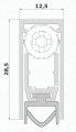 Автоматический порог врезной Venezia 420/530-330 мм/34 Дб, регулировка 1 уровень