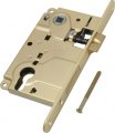 B01025.50.03 Замок межкомнатный (box) под цилиндр 1ригель + защёлка AGB CENTRO (золото)