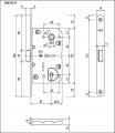 B01101.50.03 Замок межкомнатный (тех. упак.) под ключ буратино AGB MEDIANA EVOLUTION (золото)