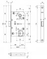 B01102.35.06 Замок межкомнатный (тех. упак.) WC AGB MEDIANA EVOLUTION узк. проф. 35мм (хром)