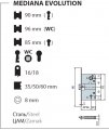 B01102.50.06.567 Замок межкомнатный (BOX) WC AGB MEDIANA EVOLUTION (хром) + отв. планка