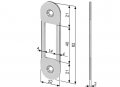 B01402.90.12 Ответная планка без языка (под пласт. вкладыш Easy Matic B01402.16/17)(античная бронза)