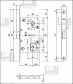 B05101.50.34 Замок межкомнатный (тех. упак.) под ключ буратино AGB MEDIANA POLARIS (матовый хром)