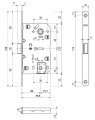 B06102.50.06.567 Замок межкомнатный (BOX) WC AGB MEDIANA POLARIS (хром) + отв. планка