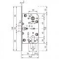 B06103.50.34.567 Замок межкомнатный (BOX) под цилиндр AGB MEDIANA POLARIS (мат. хром) + отв. планка
