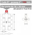 CODE 87 AO 155-30 Дверная петля пружинная двусторонняя ALDEGHI 155x30 матовая латунь