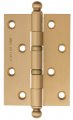Дверная петля универсальная с круглым колпачком Fratelli Cattini CR102 102x75x3 SB матовое золото