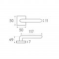 Дверная ручка на квадратном основании Fratelli Cattini "LINEA 2" 8.7-NM матовый черный
