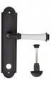 Дверная ручка на планке Fratelli Cattini "GRACIA CERAMICA BIANCO" WC-2 PL248-NM матовый черный