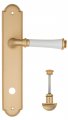 Дверная ручка на планке Fratelli Cattini "GRACIA CERAMICA BIANCO" WC-2 PL257-BS матовая латунь