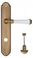 Дверная ручка на планке Fratelli Cattini "GRACIA CERAMICA BIANCO" WC-2 PL257-BY матовая бронза