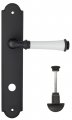 Дверная ручка на планке Fratelli Cattini "GRACIA CERAMICA BIANCO" WC-2 PL257-NM матовый черный
