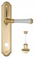 Дверная ручка на планке Fratelli Cattini "GRACIA CERAMICA BIANCO" WC-2 PL257-OLV полированная латунь