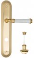 Дверная ручка на планке Fratelli Cattini "GRACIA CERAMICA BIANCO" WC-2 PL288-OLV полированная латунь