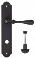 Дверная ручка на планке Fratelli Cattini "RETRO" WC-2 PL257-NM матовый черный