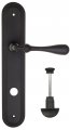 Дверная ручка на планке Fratelli Cattini "RETRO" WC-2 PL288-NM матовый черный