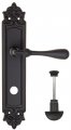Дверная ручка на планке Fratelli Cattini "RETRO" WC-2 PL96-NM матовый черный