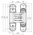 KUBICA HYBRID 6360 38 CR.SAT петля скрытая универсальная асимметричная, цвет МАТОВЫЙ ХРОМ (60 kg)