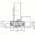 Петля скрытая универсальная TECTUS TE 205 (310) 3D N до 40 кг SIMONSWERK (F1) хром матовый