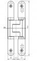 Петля скрытая универсальная TECTUS TE 240 3D N до 60 кг SIMONSWERK (F1) хром матовый