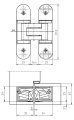 Петля скрытая универсальная TECTUS TE 303 3D до 60 кг SIMONSWERK Bronze-Metallic (бронза металлик)