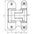 Петля скрытая универсальная TECTUS TE 311 3D FVZ44 до 60 кг SIMONSWERK (F1) хром матовый