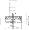 Петля скрытая универсальная TECTUS TE 340 3D до 80 кг SIMONSWERK (SW047) латунь матовая