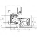 Петля скрытая универсальная TECTUS TE 541 3D FVZ до 100 кг SIMONSWERK (F1) матовый хром