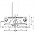 Петля скрытая универсальная TECTUS TE 640 3D A8 до 160 кг SIMONSWERK (SW030) латунь полированная