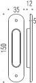 Ручка для раздвижной двери COLOMBO CD211-CM матовый хром (1шт.)