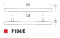 Ручка скоба модерн COLOMBO DESIGN F104E-NM матовый черный 128 мм